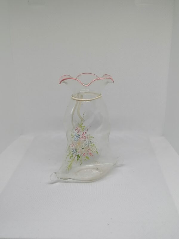 soliflore en verre transparent forme de sac de jute decor floral