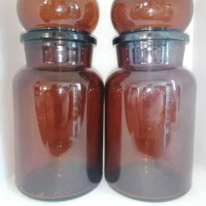2 pots d'apothicaire marron
