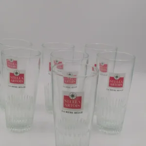 lot 7 verres stella artois années 80