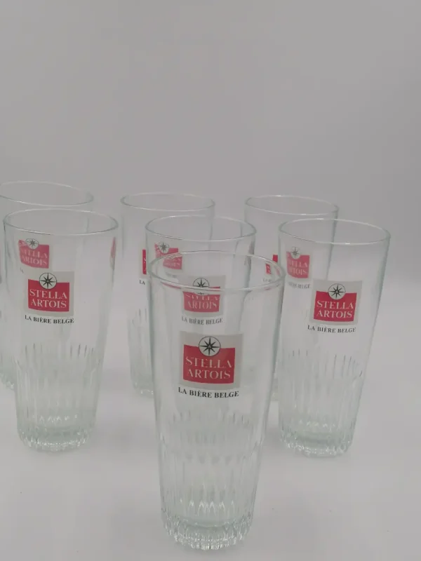 lot 7 verres stella artois années 80