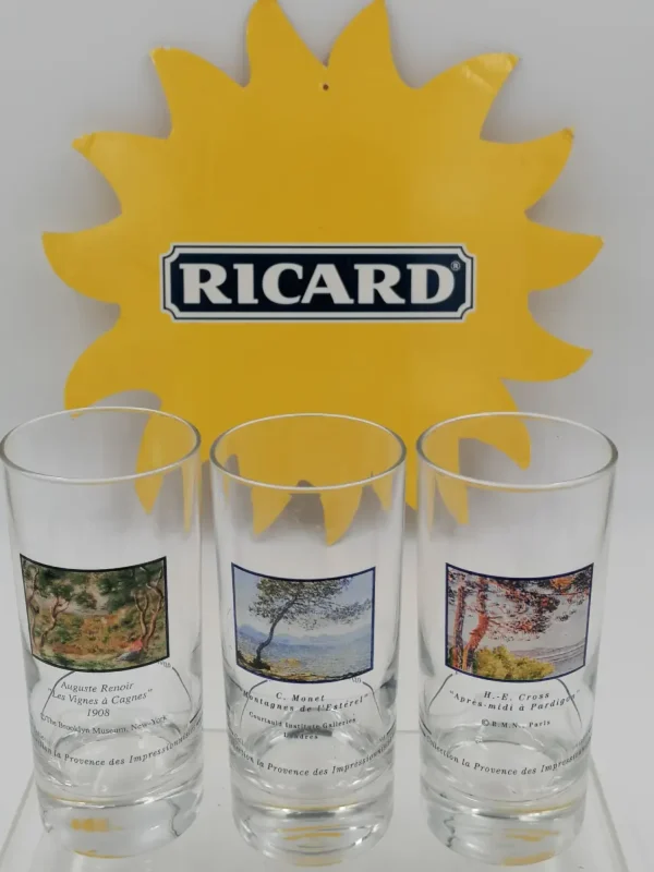 3 verres Ricard collection la Provence des impressionnistes