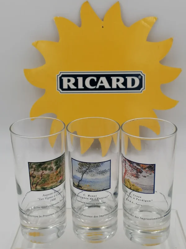 3 verres Ricard collection la Provence des impressionnistes