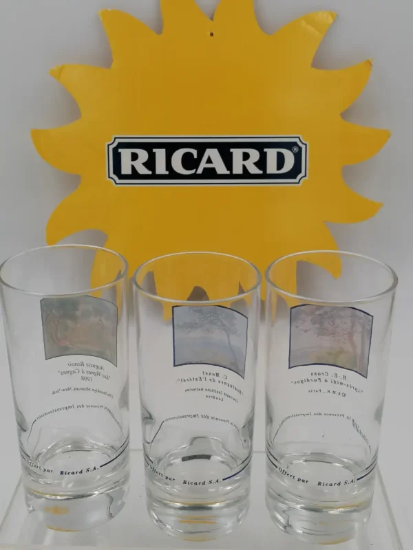 3 verres Ricard collection la Provence des impressionnistes