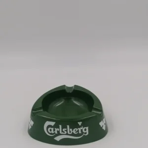 cendrier carlsberg en plastique de couleur vert