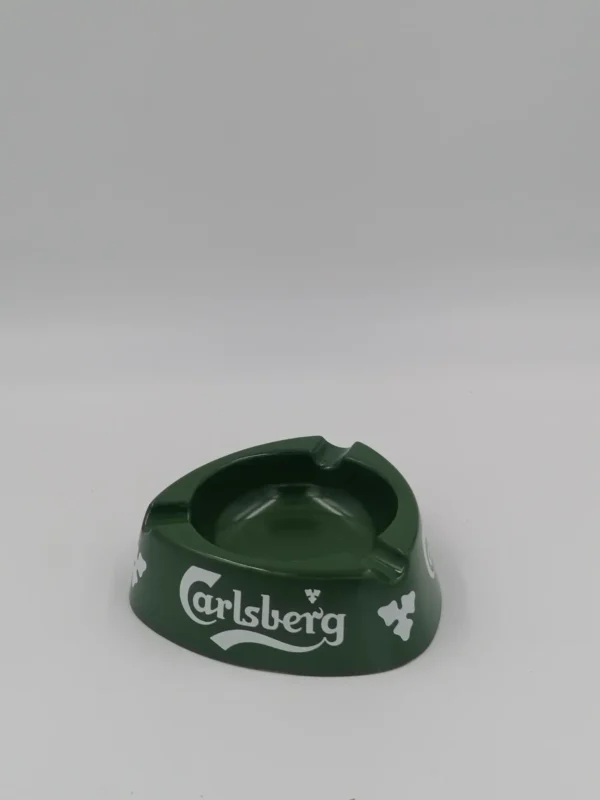 cendrier carlsberg en plastique de couleur vert