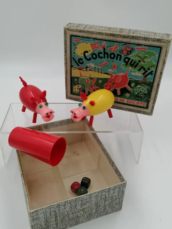 jeu société le cochon qui rit 2 joueurs complet et en bon état vintage années 60