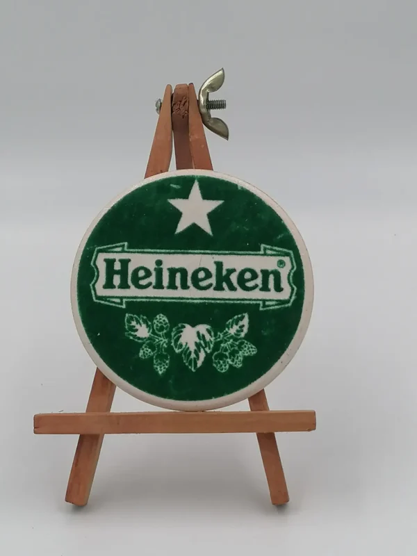 sous bock heineken en céramique et feutrine