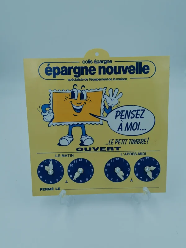 plaque horaire epargne nouvelle vintage