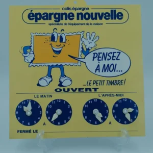 plaque horaire epargne nouvelle vintage
